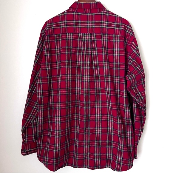 L.L. Bean Traditional Fit Flannel Shirt Red Plaid Button Down Men’s Extra Large - Picture 6 of 6